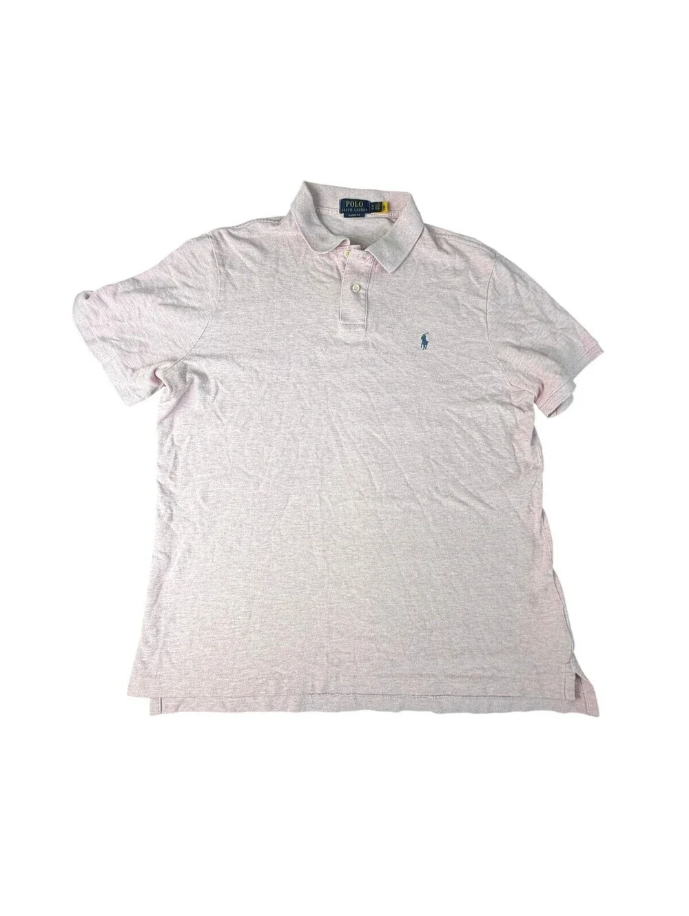 Polo Ralph Lauren Classic Fit Polo Shirt Mens XL Pink Blue Pony Logo